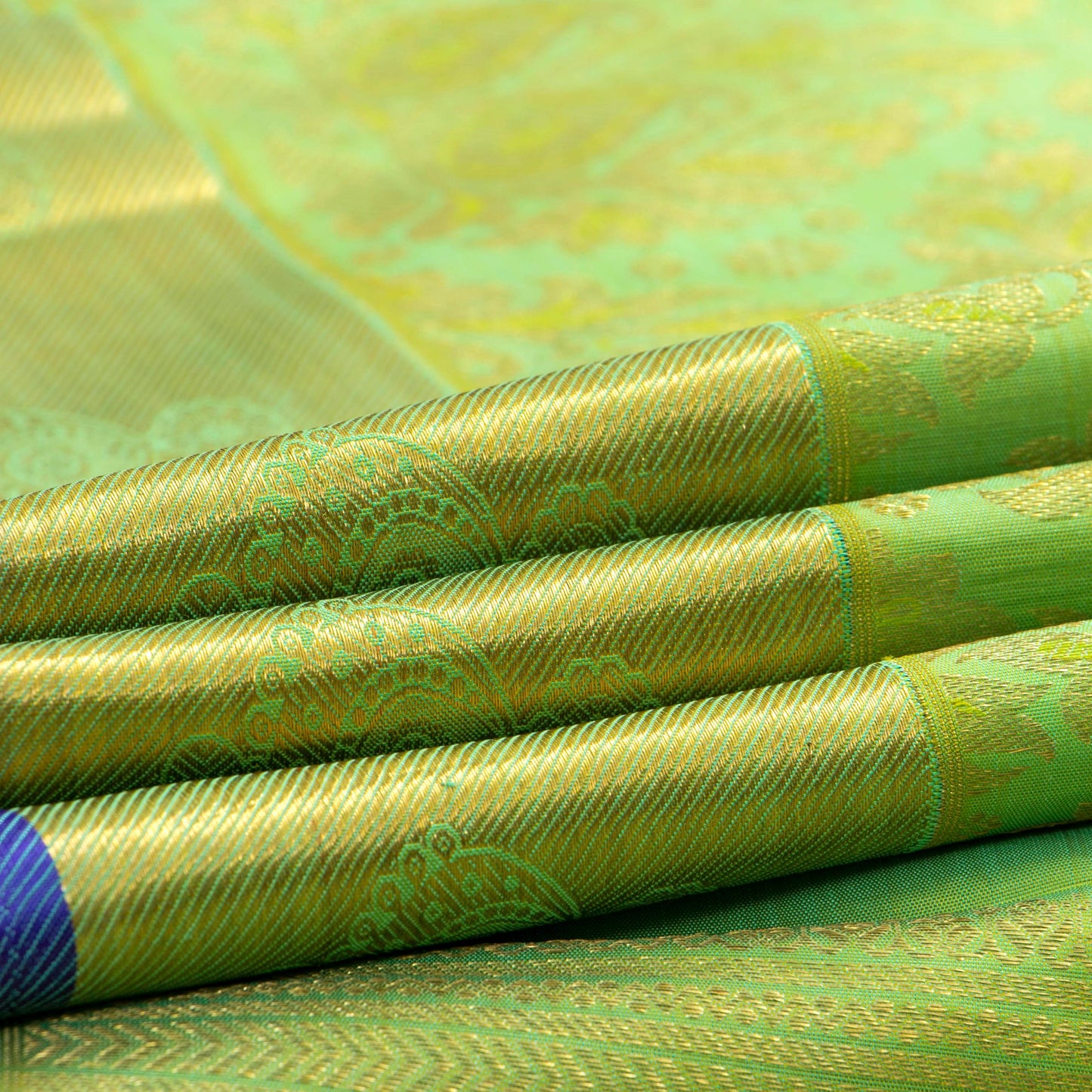 Green Kanchipuram Silk Saree For Wedding Wear PV NYC 1602