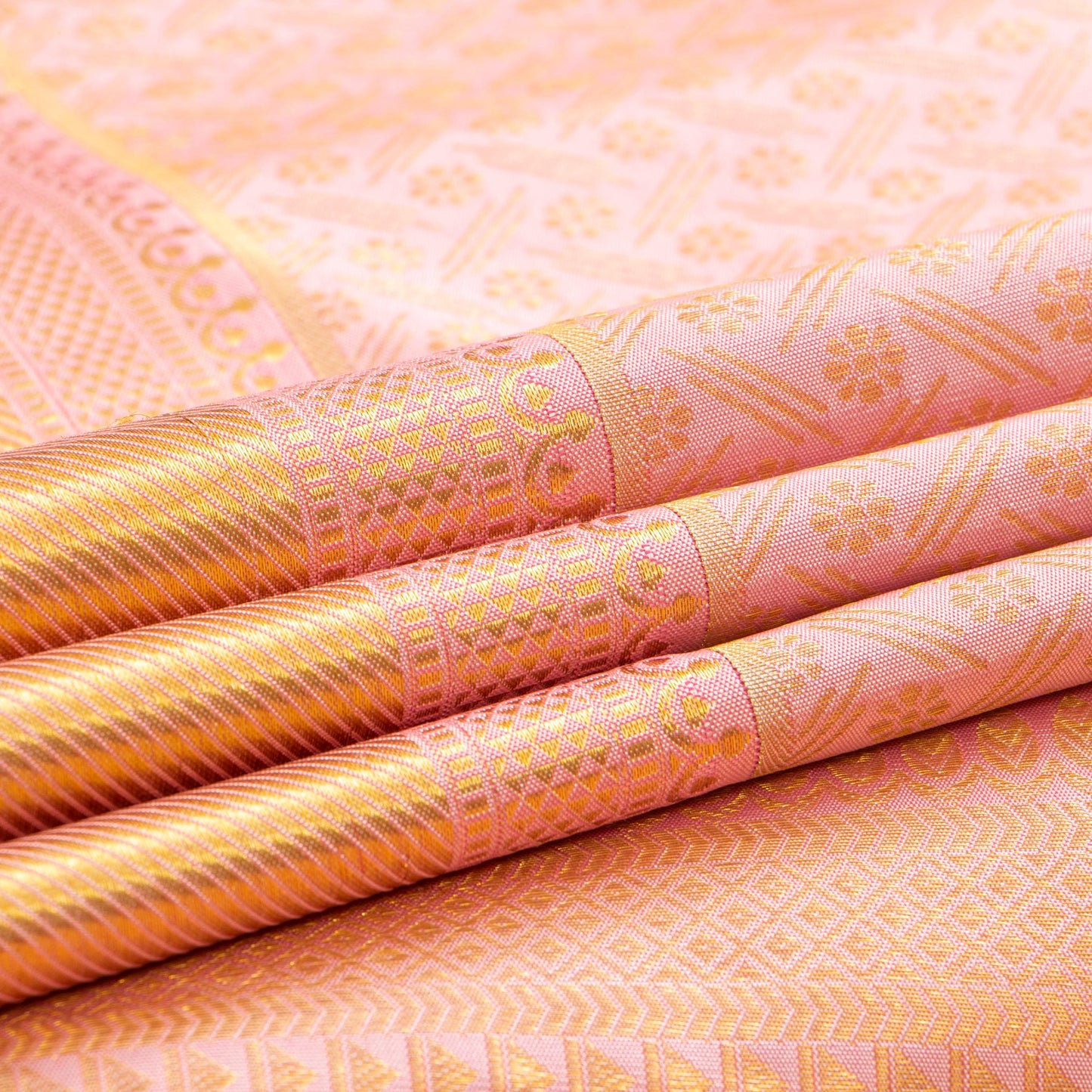 Pastel Pink Kanchipuram Silk Saree For Wedding Wear PV NYC 1621