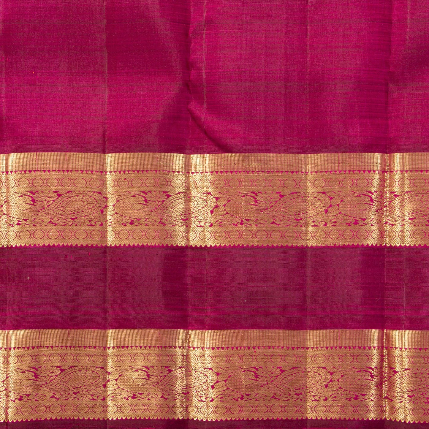 Orange And Maroon Kanchipuram Silk Saree For Festive Wear PV MEN 249 - Silk Sari - Panjavarnam PV MEN 249