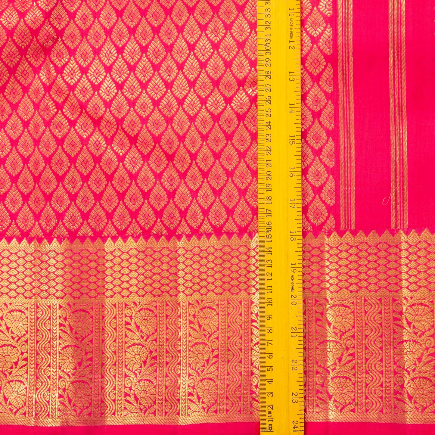 Pink Kanchipuram Silk Saree With Zari Checks For Wedding Wear PV NYC 1587