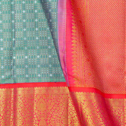 Blue And Pink Kanchipuram Silk Saree For Wedding Wear PV NYC 1619