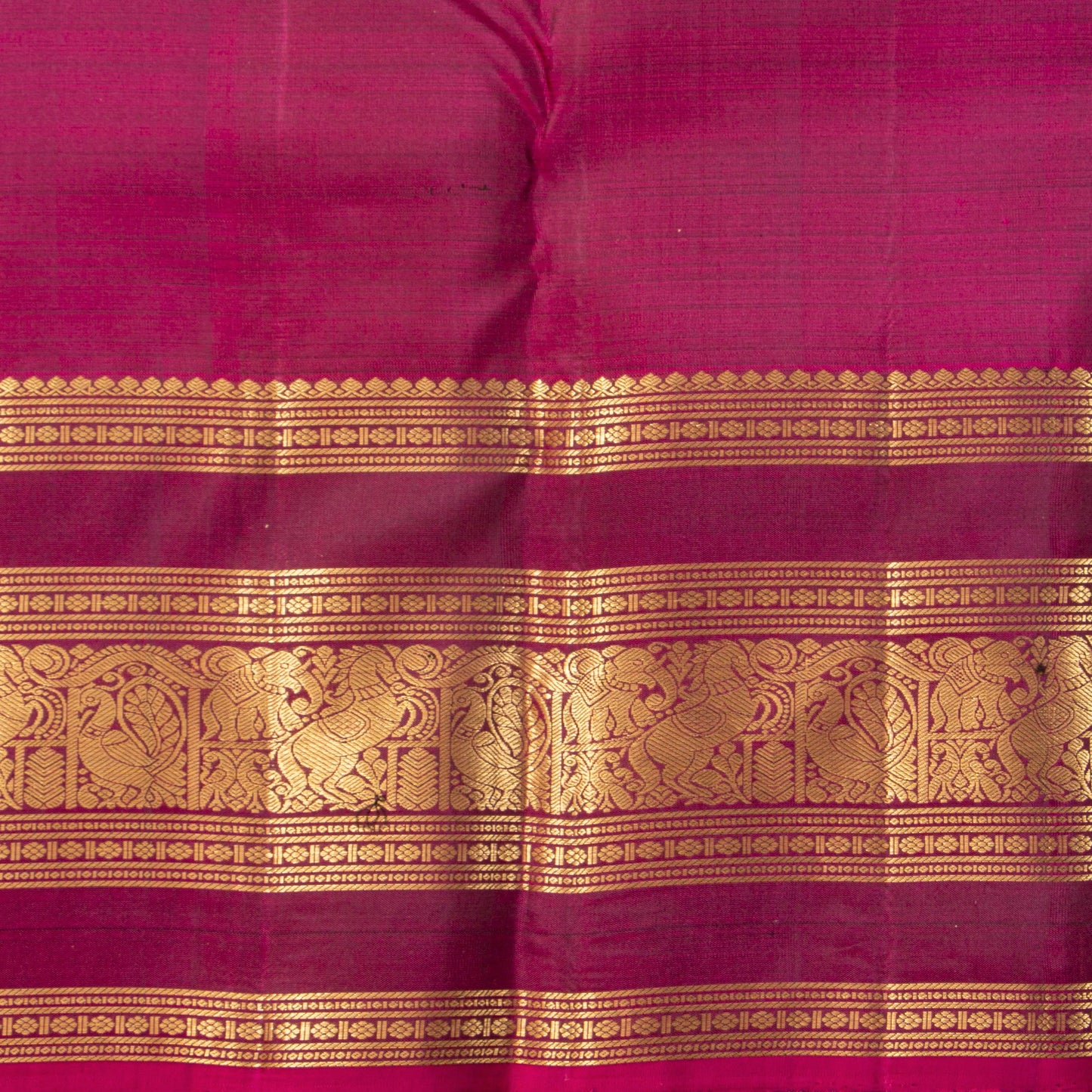 Orange And Magenta Kanchipuram Silk Saree Vairaoosi For Wedding Wear PV MEN 244