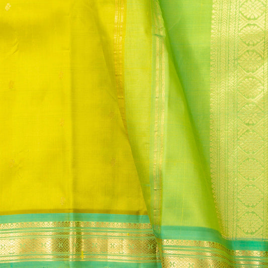 Green Kanchipuram Silk Saree For Festive Wear PV NYC 1625