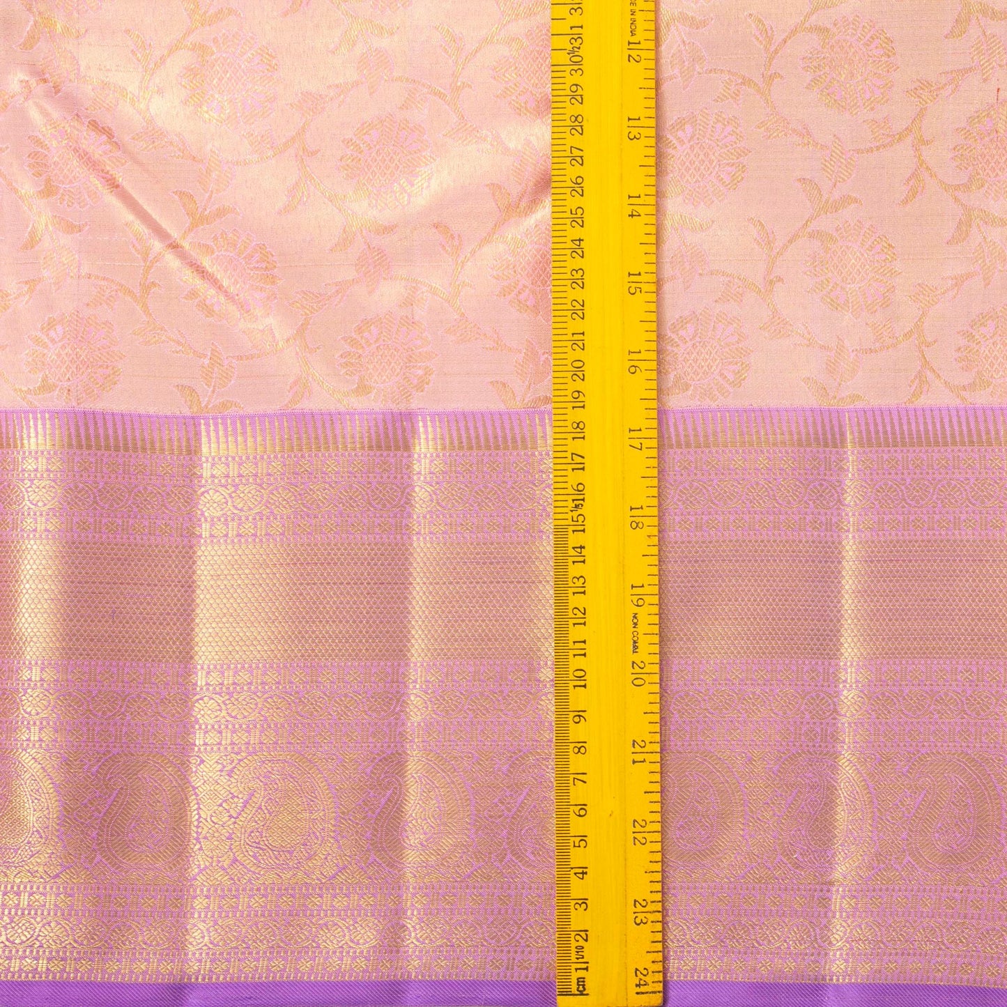 Pastel Pink And Lavender Kanchipuram Silk Saree For Wedding Wear PV NYC 1612