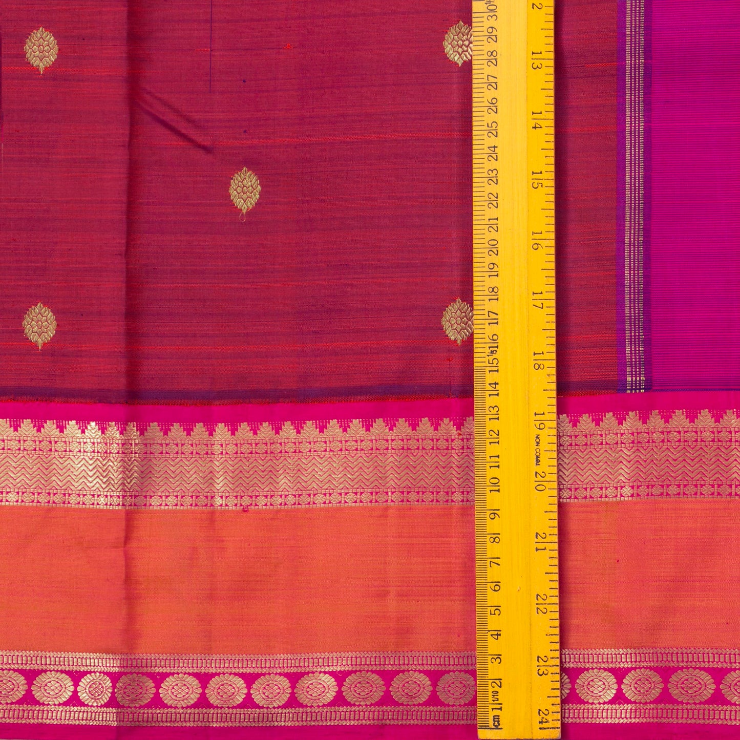 Maroon And Pink Kanchipuram Silk Saree For Bridal Wear PV NYC 1652