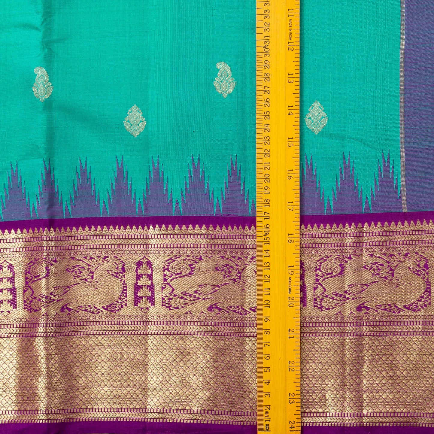 Sea Green And Magenta Kanchipuram Silk Saree For Wedding Wear PV NYC 1579