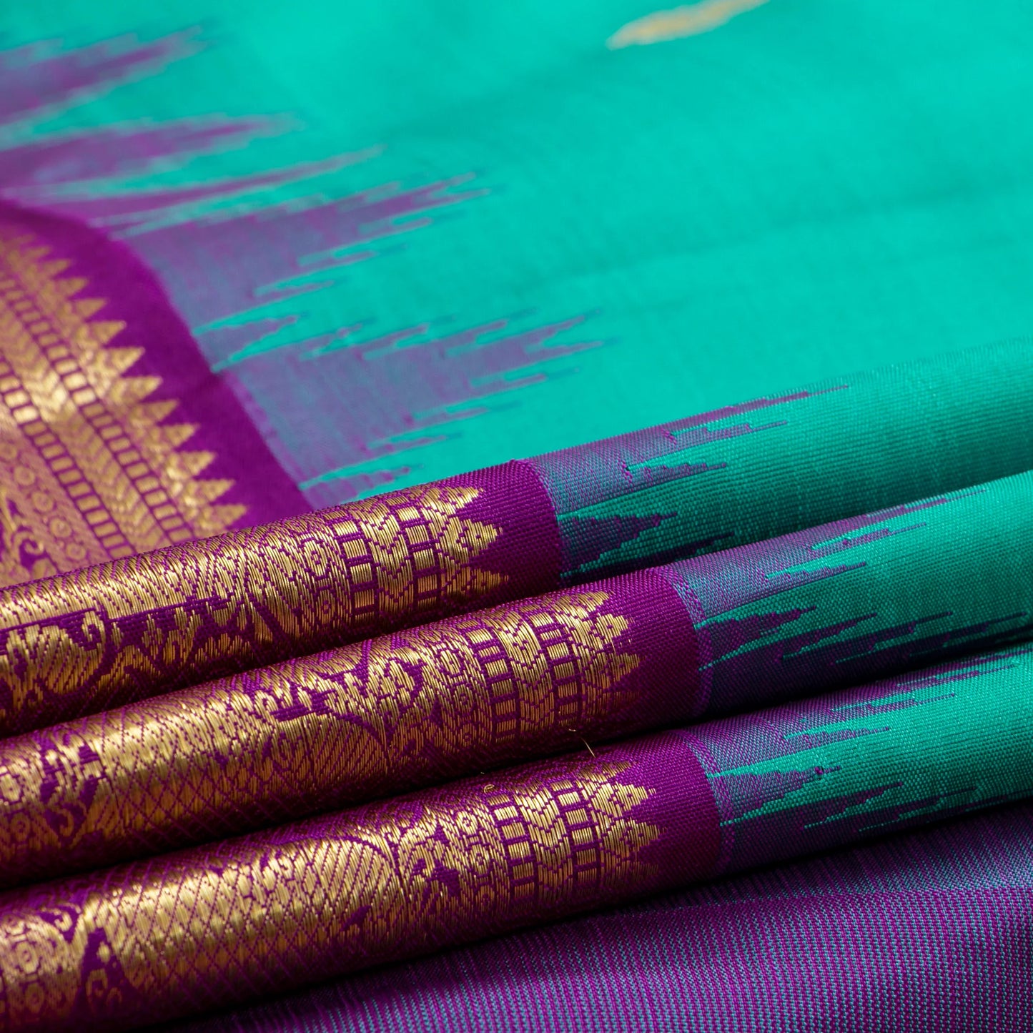 Sea Green And Magenta Kanchipuram Silk Saree For Wedding Wear PV NYC 1579
