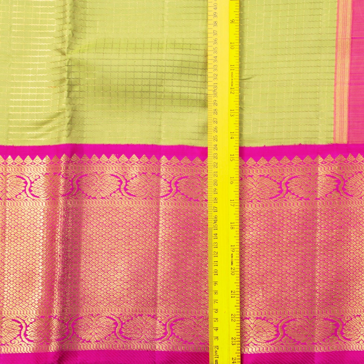 Elachi Green And Pink Kanchipuram Silk Saree For Bridal Wear PV NYC 1600