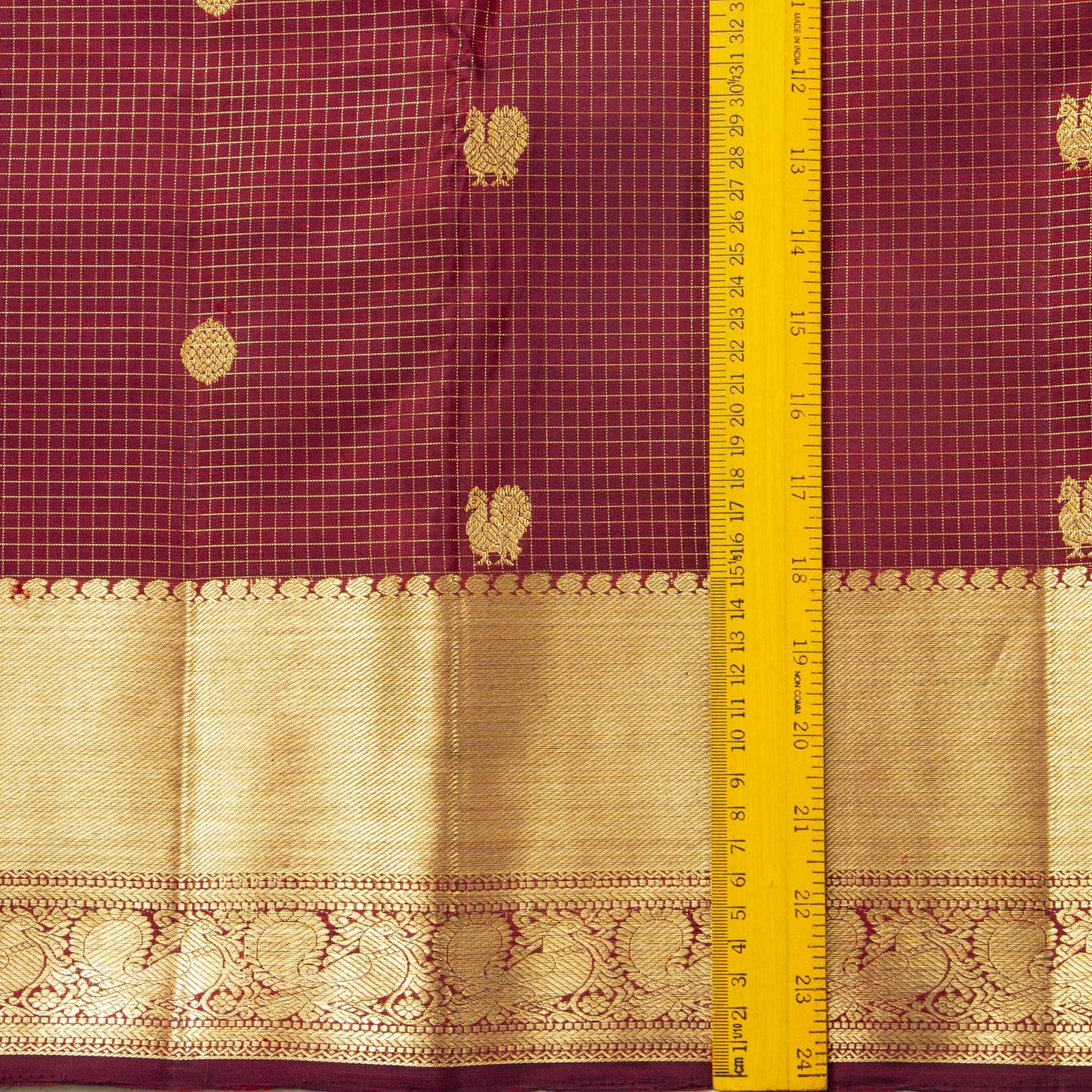 Maroon Kanchipuram Silk Saree For Bridal Wear PV NYC 1655