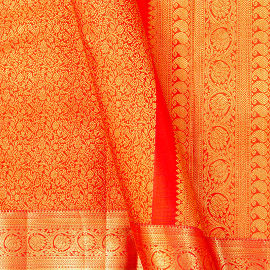 Red Kanchipuram Silk Saree For Festive Wear PV MEN 298