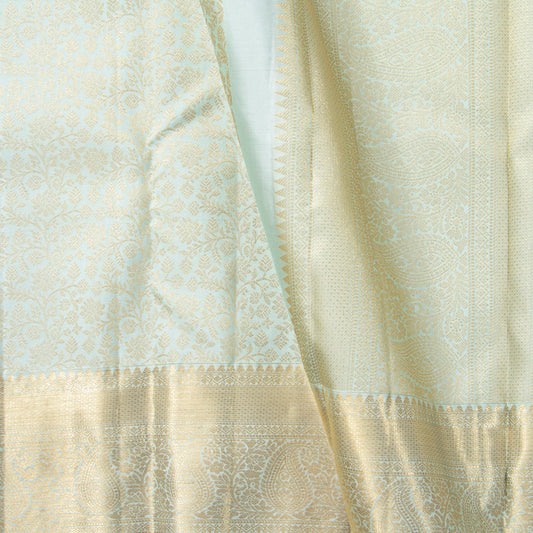 Pastel Blue Kanchipuram Silk Saree For Bridal Wear PV MEN 270 - Silk Sari - Panjavarnam PV MEN 270
