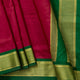 9 Yards Maroon Ganga Jamuna Border Kanchipuram Silk Saree Handwoven Pure Silk Pure Zari For Wedding Wear PV NYC 1705