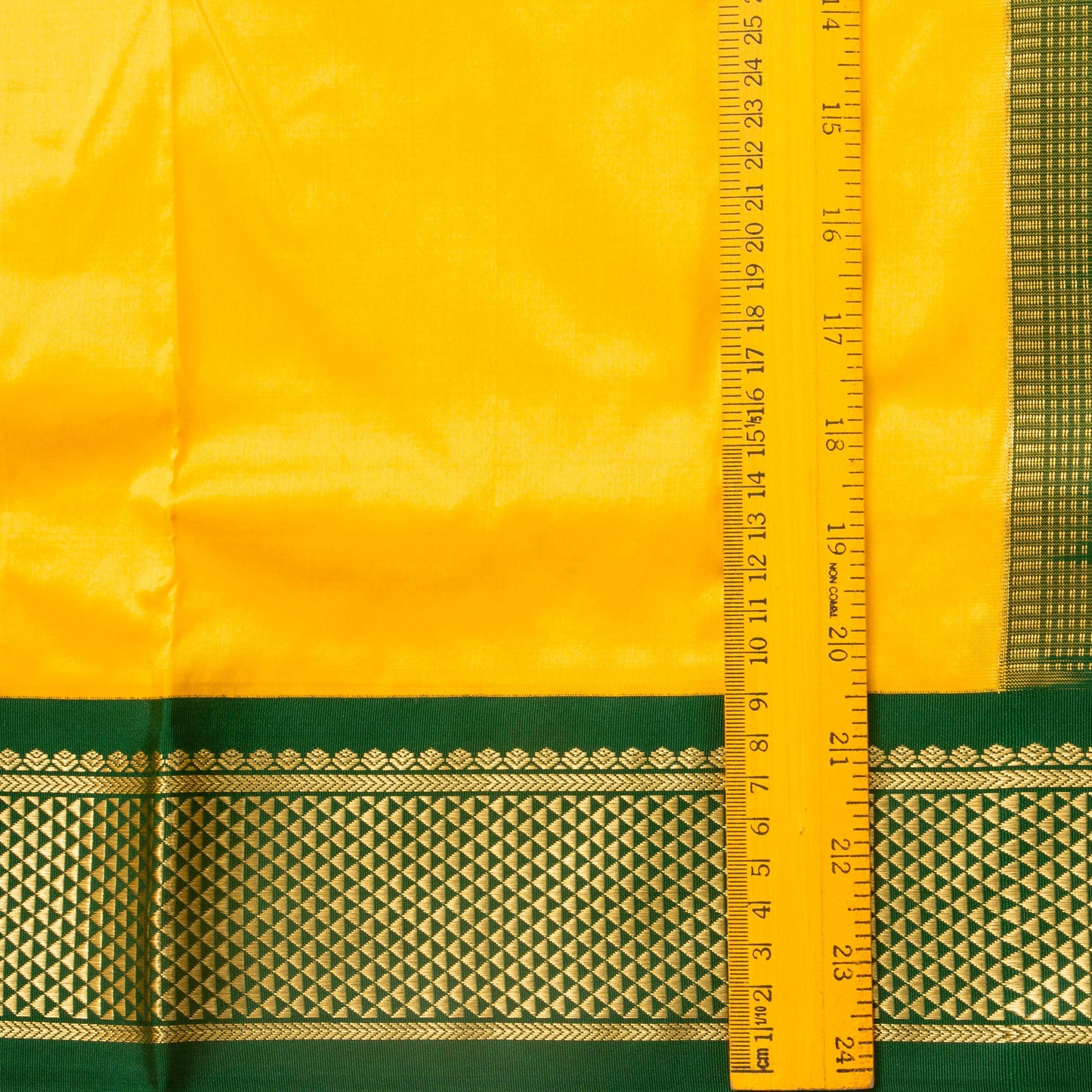 9 Yards Yellow Ganga Jamuna Border Kanchipuram Silk Saree Handwoven Pure Silk Pure Zari For Wedding Wear PV NYC 1701