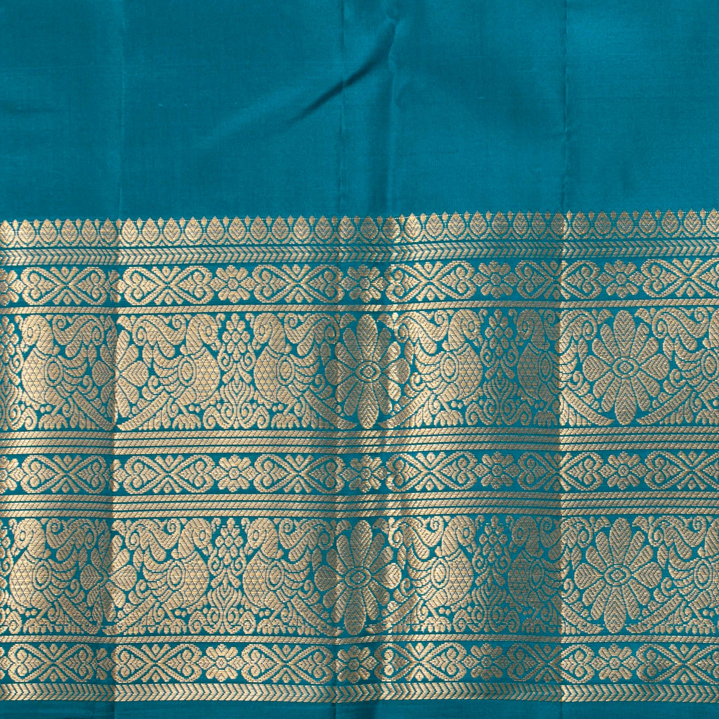 Peacock Blue Kanchipuram Silk Saree For Festive Wear PV MEN 294