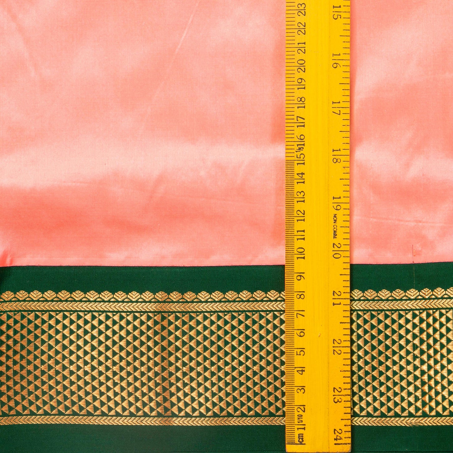 9 Yards Pastel Peach Ganga Jamuna Border Kanchipuram Silk Saree Handwoven Pure Silk Pure Zari For Wedding Wear PV NYC 1698