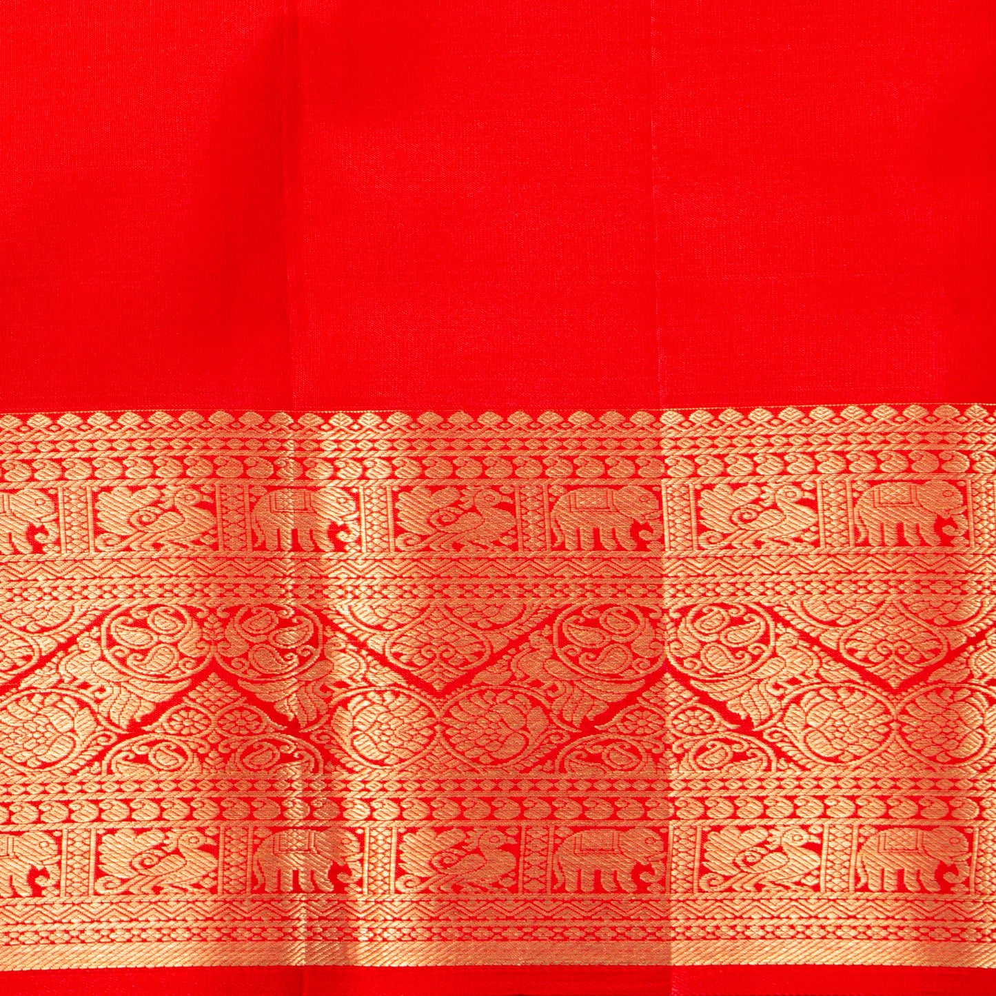 Red Kanchipuram Silk Saree For Bridal Wear PV MEN 297