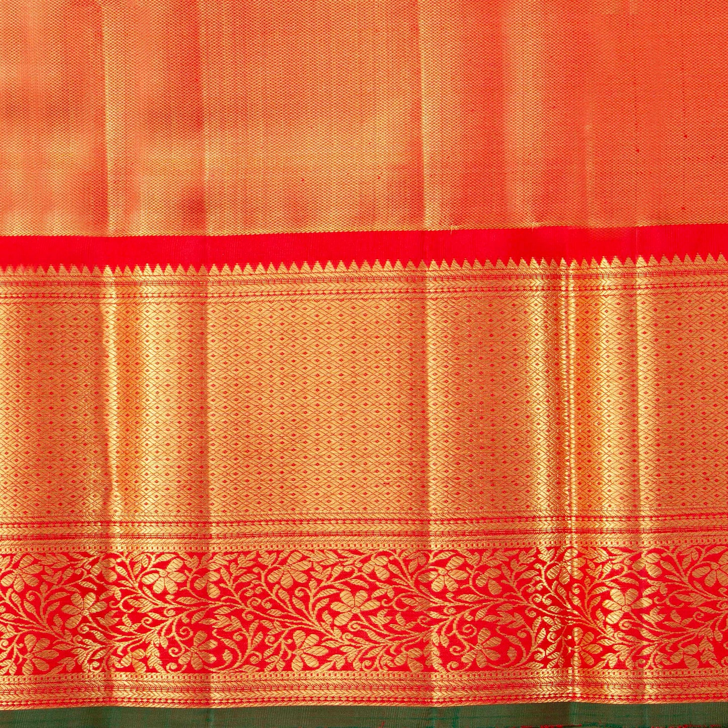 Off White And Red Tissue Kanchipuram Silk Saree For Bridal Wear PV MEN 292
