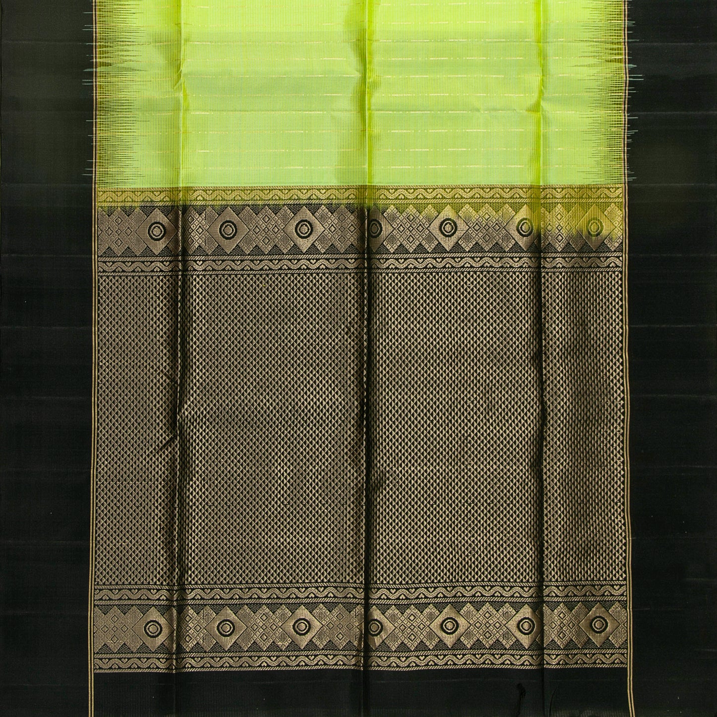 Green And Black Handwoven Soft Silk Saree Pure Silk For Festive Wear PV NYC 1689