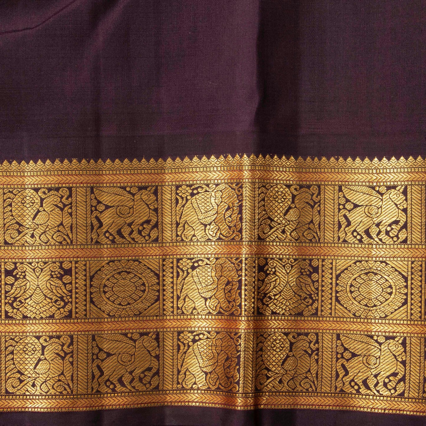 Yellow And Brown Kanchipuram Silk Saree For Bridal Wear PV NYC 1642
