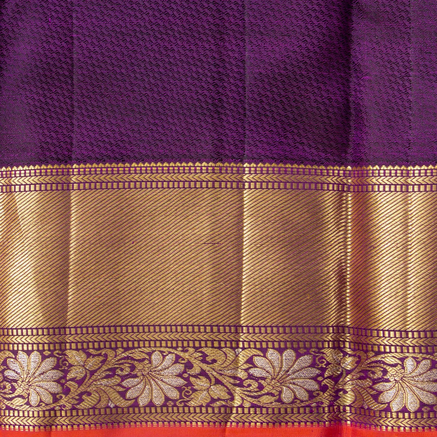 Yellow And Wine Kanchipuram Silk Saree For Bridal Wear PV NYC 1603
