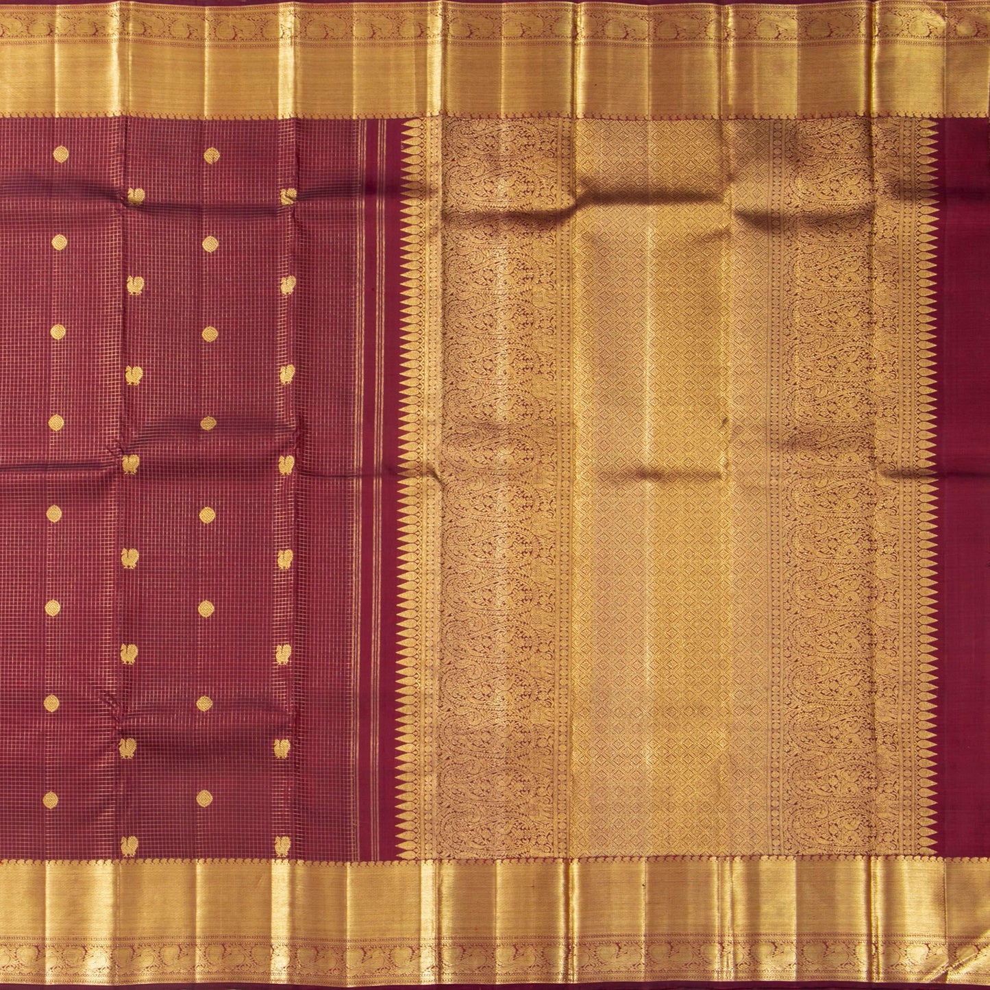 Maroon Kanchipuram Silk Saree For Bridal Wear PV NYC 1655
