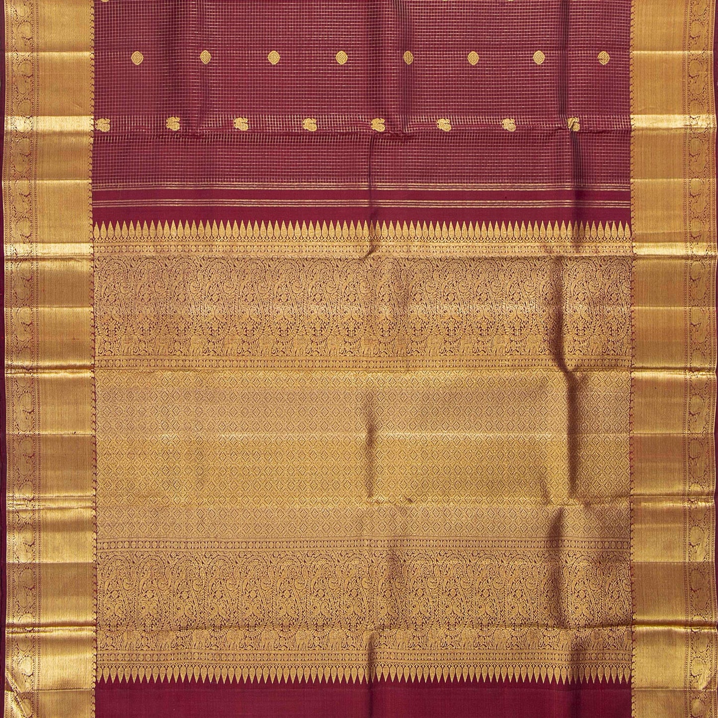 Maroon Kanchipuram Silk Saree For Bridal Wear PV NYC 1655