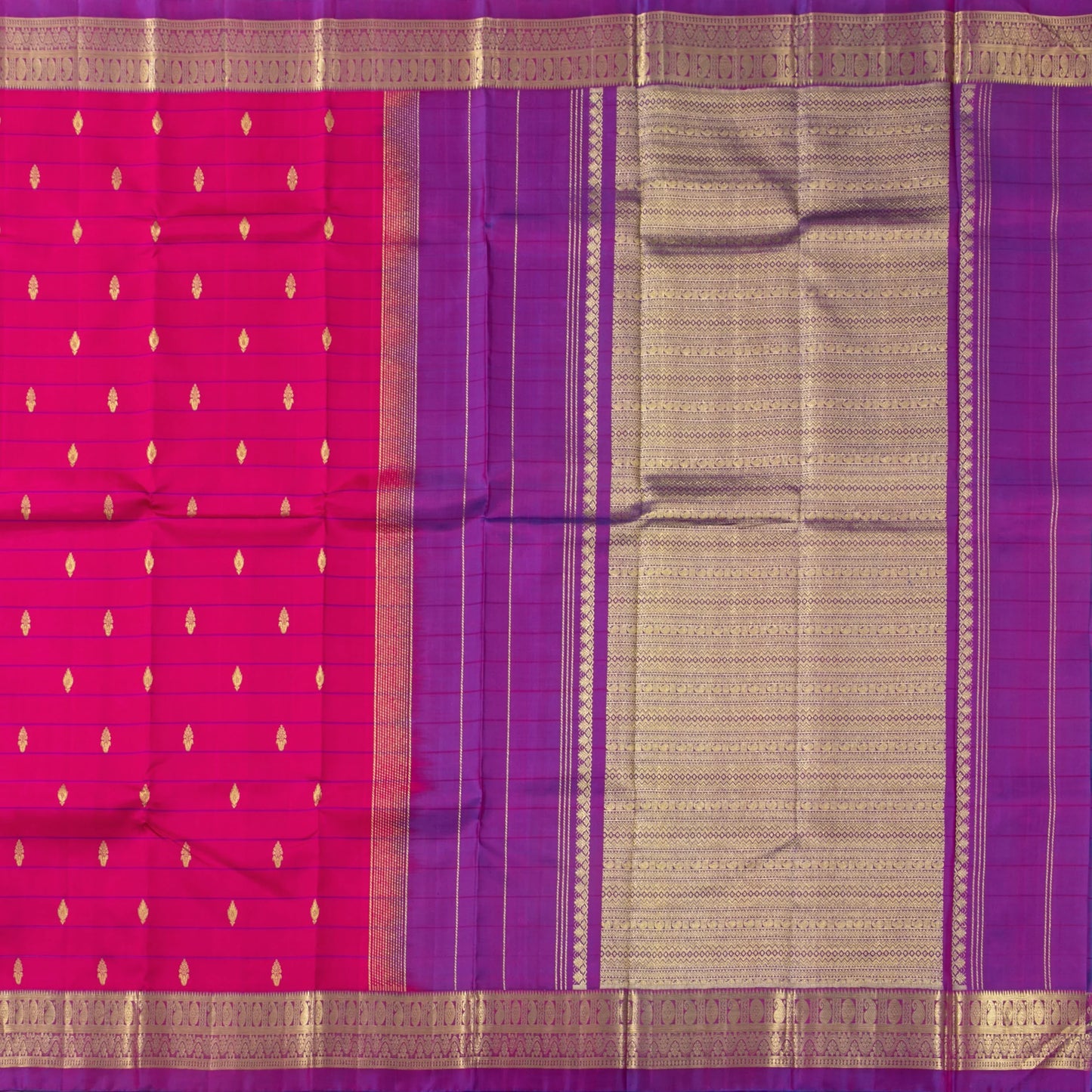 Pink And Purple Kanchipuram Silk Saree For Festive Wear PV NYC 1638