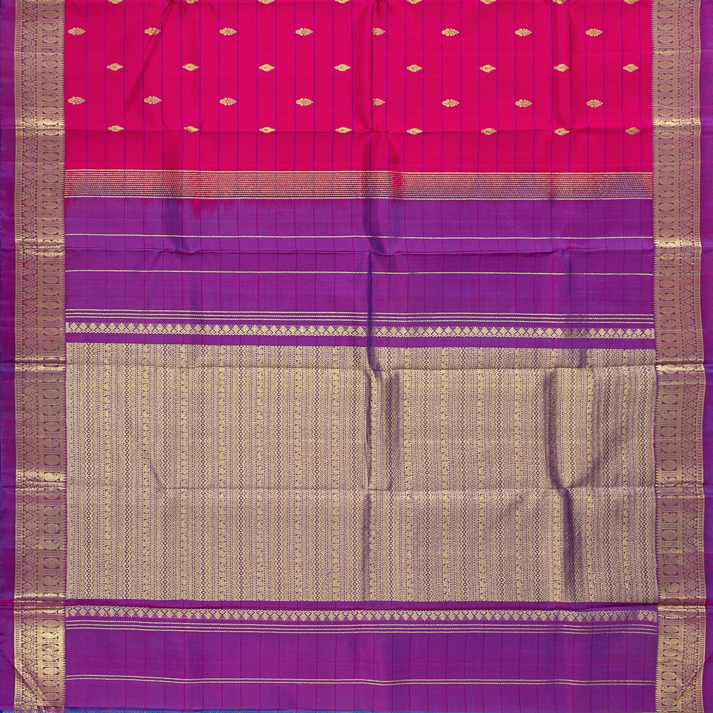 Pink And Purple Kanchipuram Silk Saree For Festive Wear PV NYC 1638