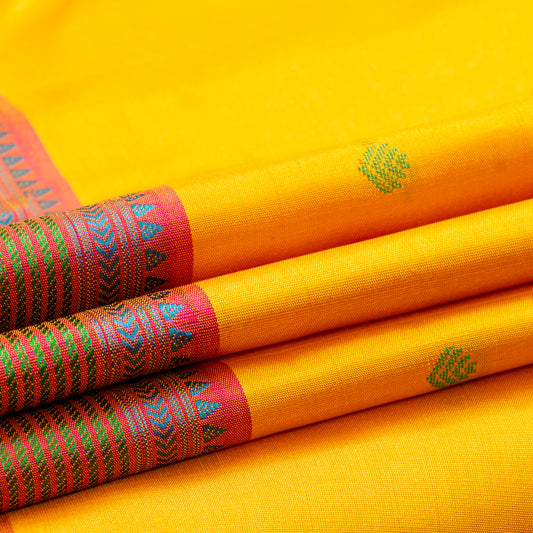 Yellow Kanchipuram Silk Saree With No Zari For Office Wear PV RM NZ 502 - Silk Sari - Panjavarnam PV RM NZ 502