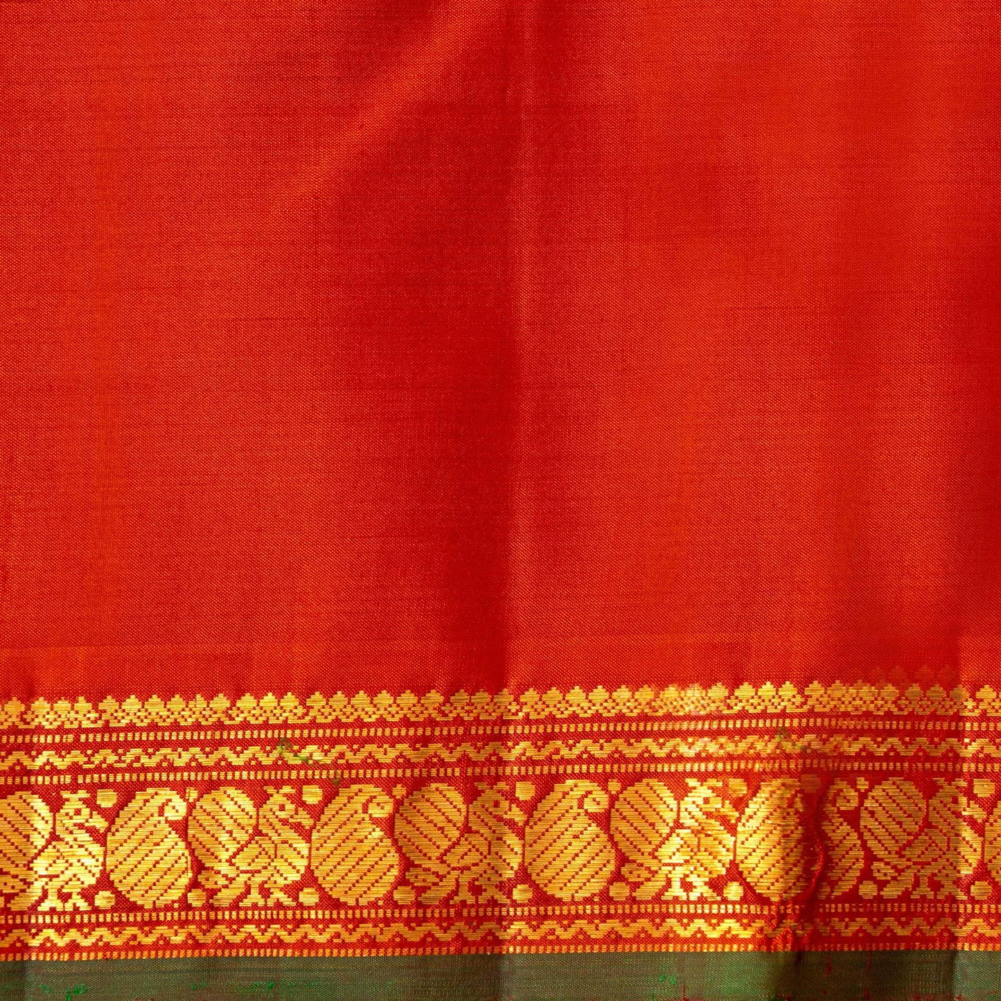 Red And Orange Kanchipuram Silk Saree For Festive Wear PV NYC 1727