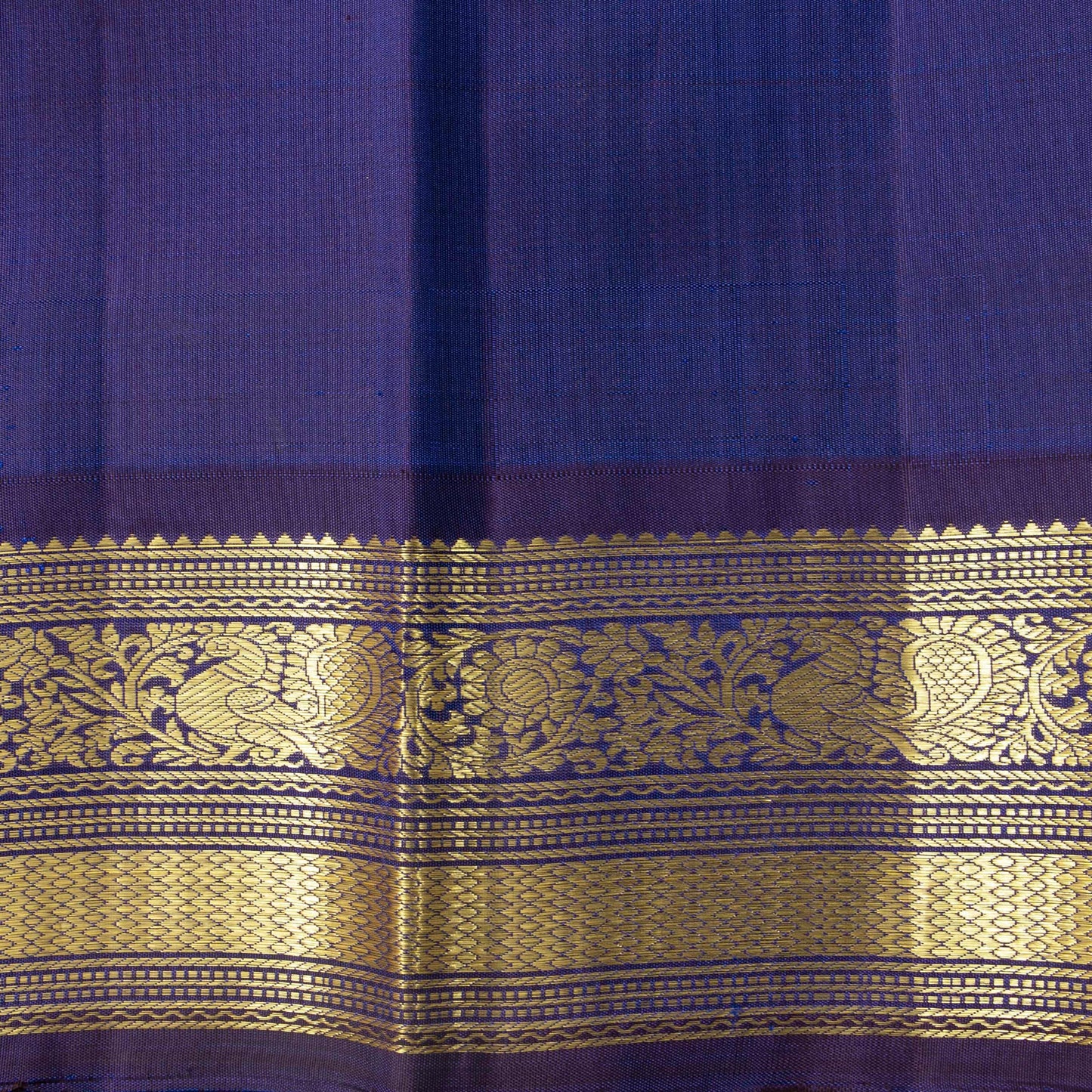 Yellow And Navy Blue Kanchipuram Silk Saree For Wedding Wear PV NYC 1627
