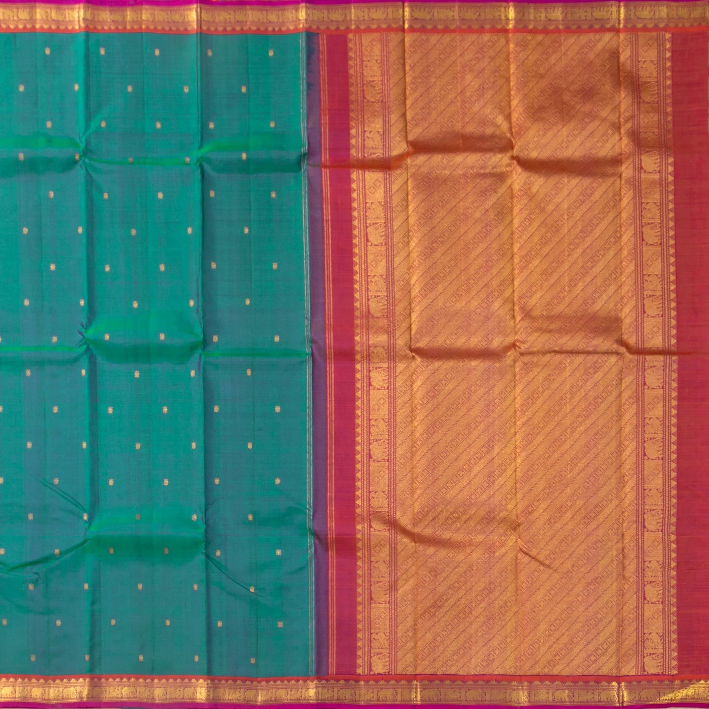 Mayilkazhuthu blue And Pink Kanchipuram Silk Saree For Festive Wear PV NYC 1734