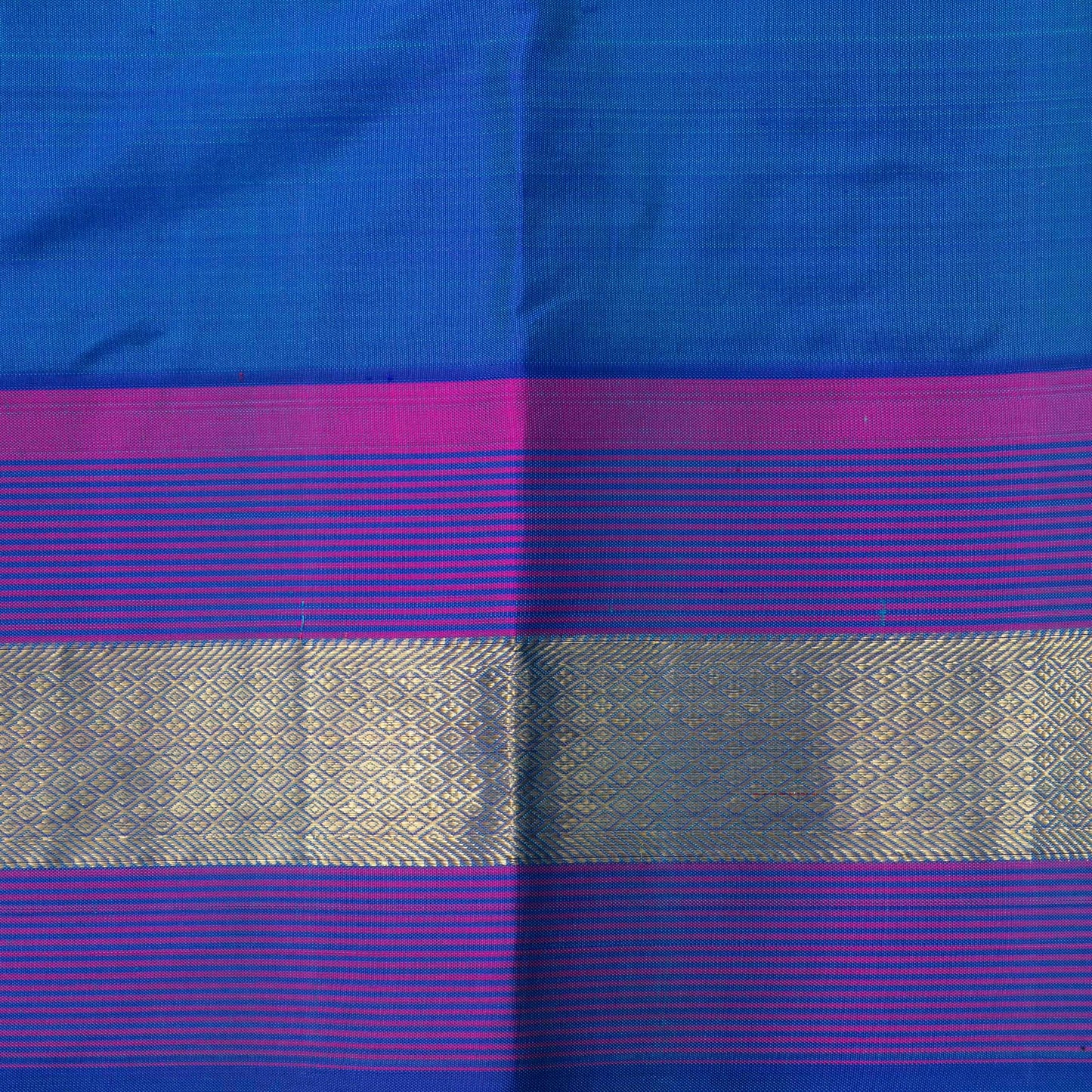 Turquoise Blue And Purple Kanchipuram Silk Saree For Festive Wear PV NYC 1628