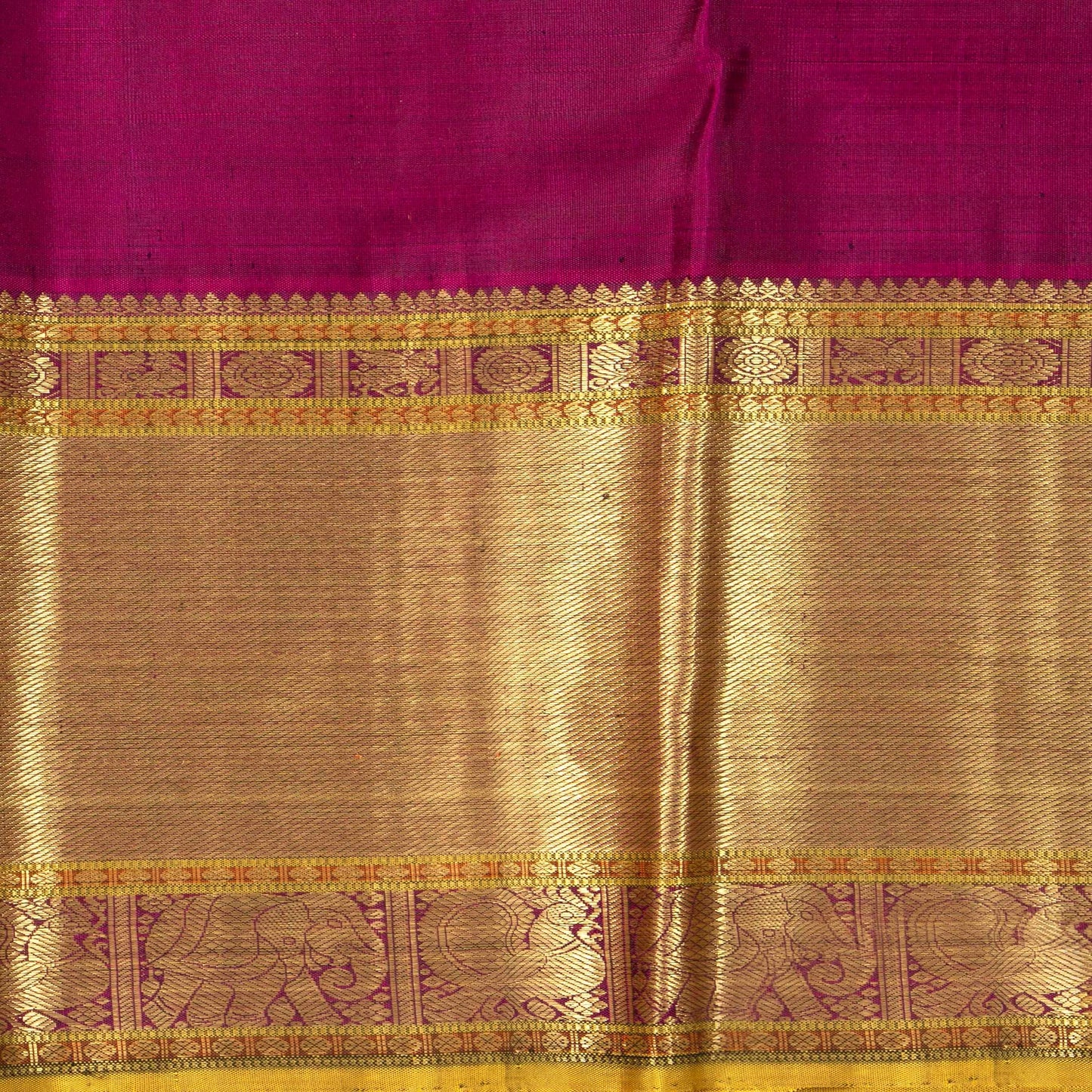 Green, Purple And Maroon Kanchipuram Silk Saree With Silk Jacquard Work For Wedding Wear PV NYC 1644
