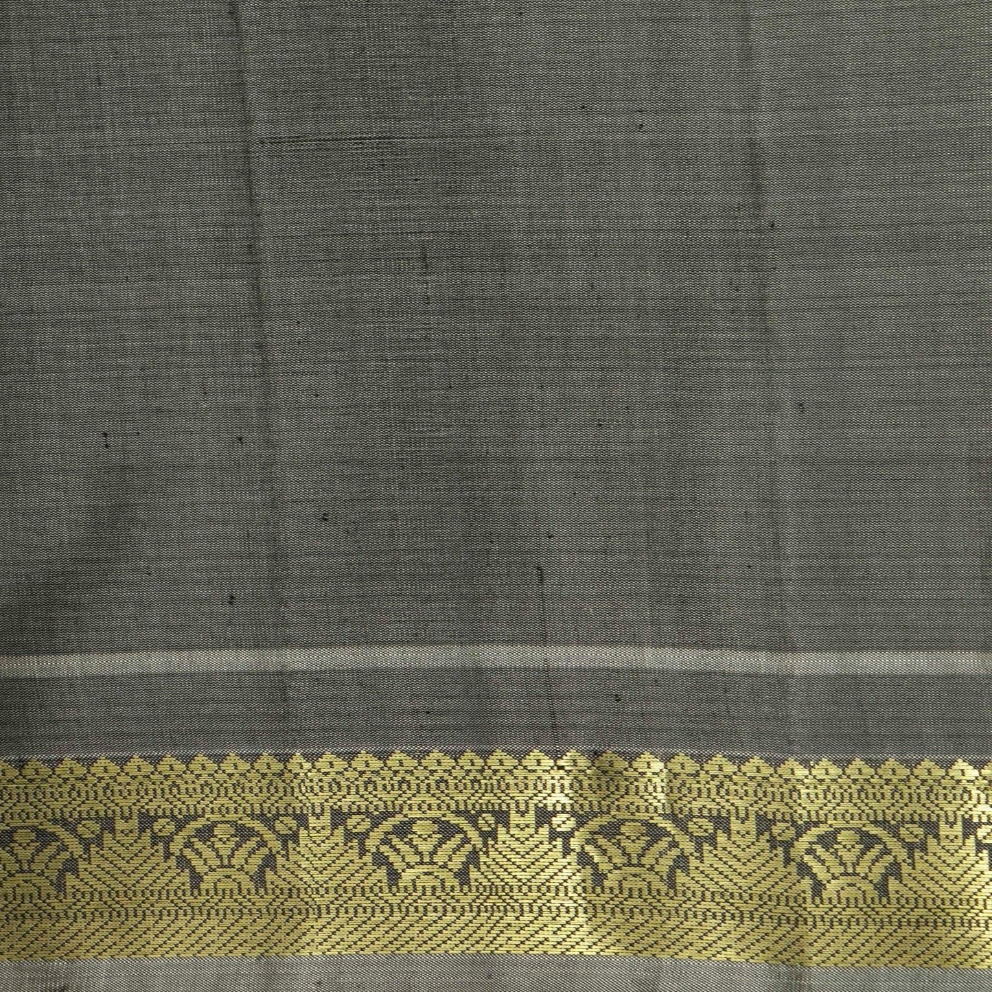 Bottle Green And Grey Kanchipuram Silk Saree With Small Border For Festive Wear PV NYC 1609