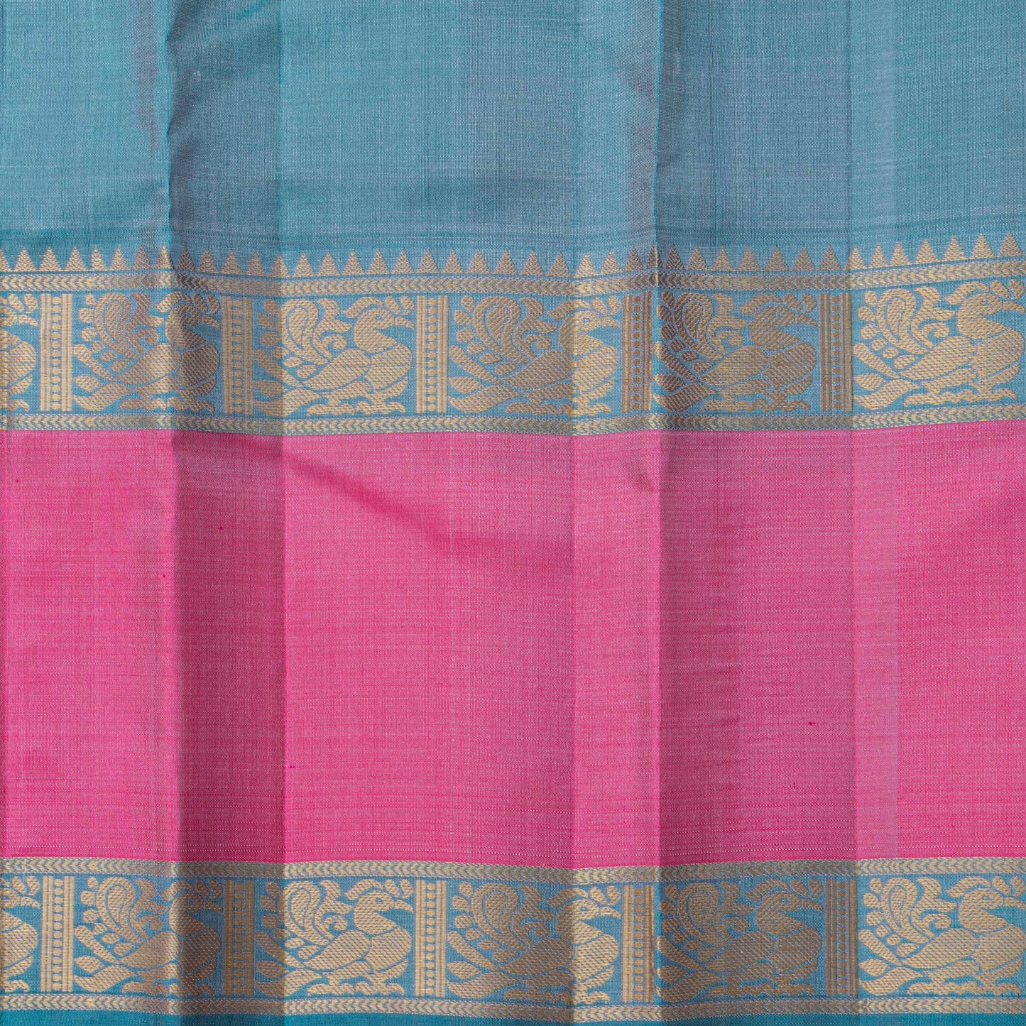 Grey Kanchipuram Silk Saree With No Zari For Office Wear PV RM NZ 498