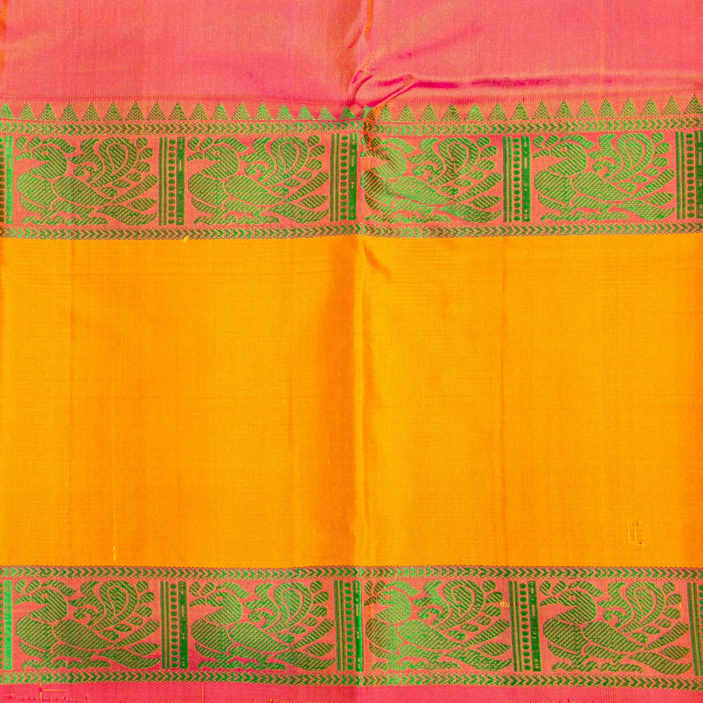 Yellow Kanchipuram Silk Saree With No Zari For Office Wear PV RM NZ 499 - Silk Sari - Panjavarnam PV RM NZ 499