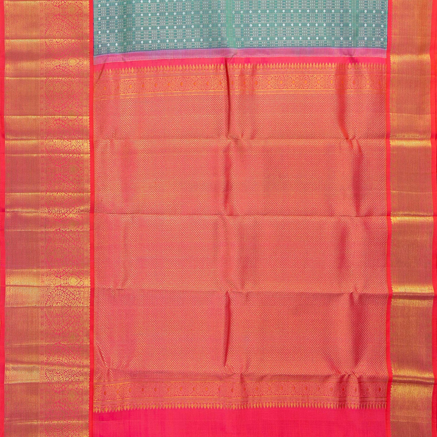 Blue And Pink Kanchipuram Silk Saree For Wedding Wear PV NYC 1619