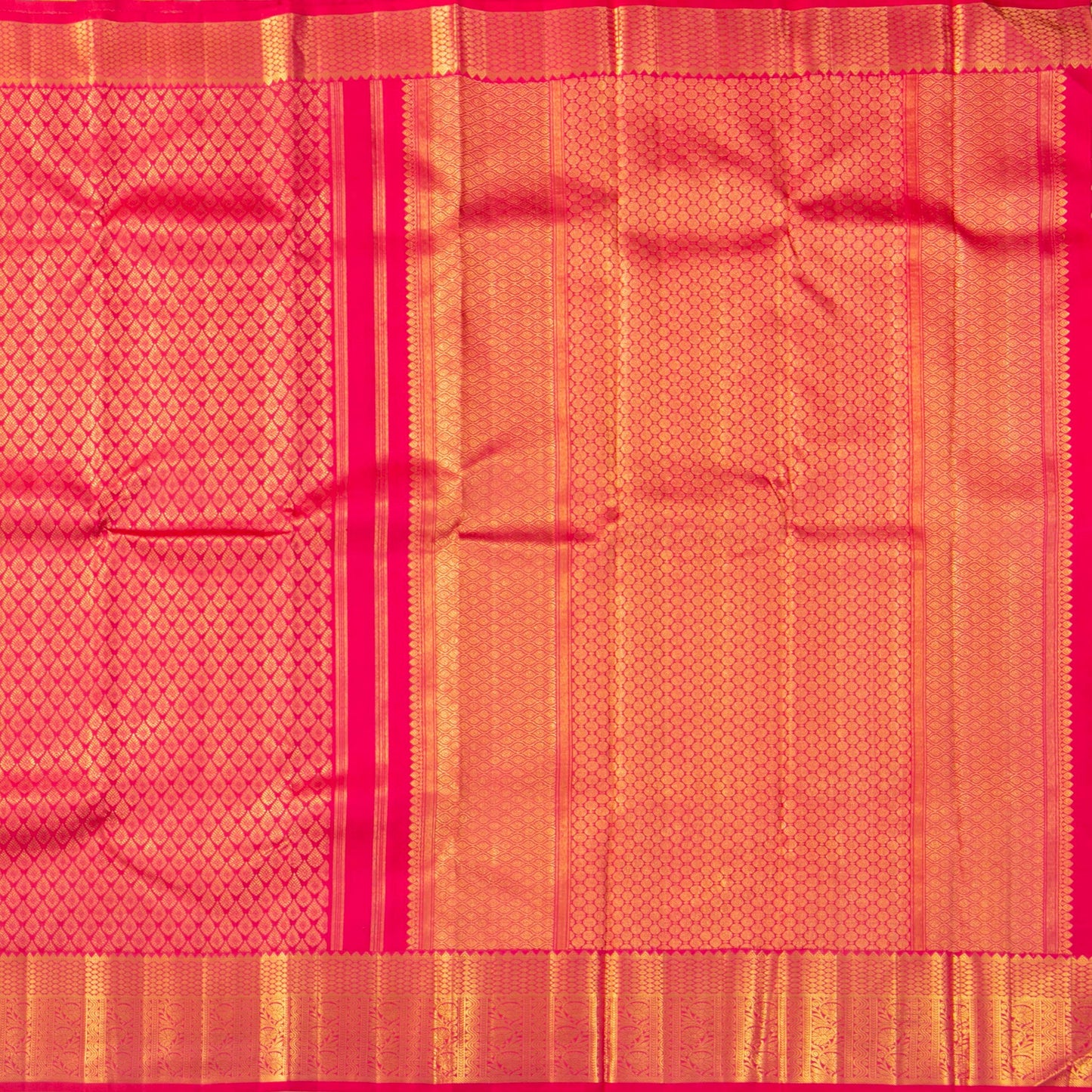 Pink Kanchipuram Silk Saree With Zari Checks For Wedding Wear PV NYC 1587