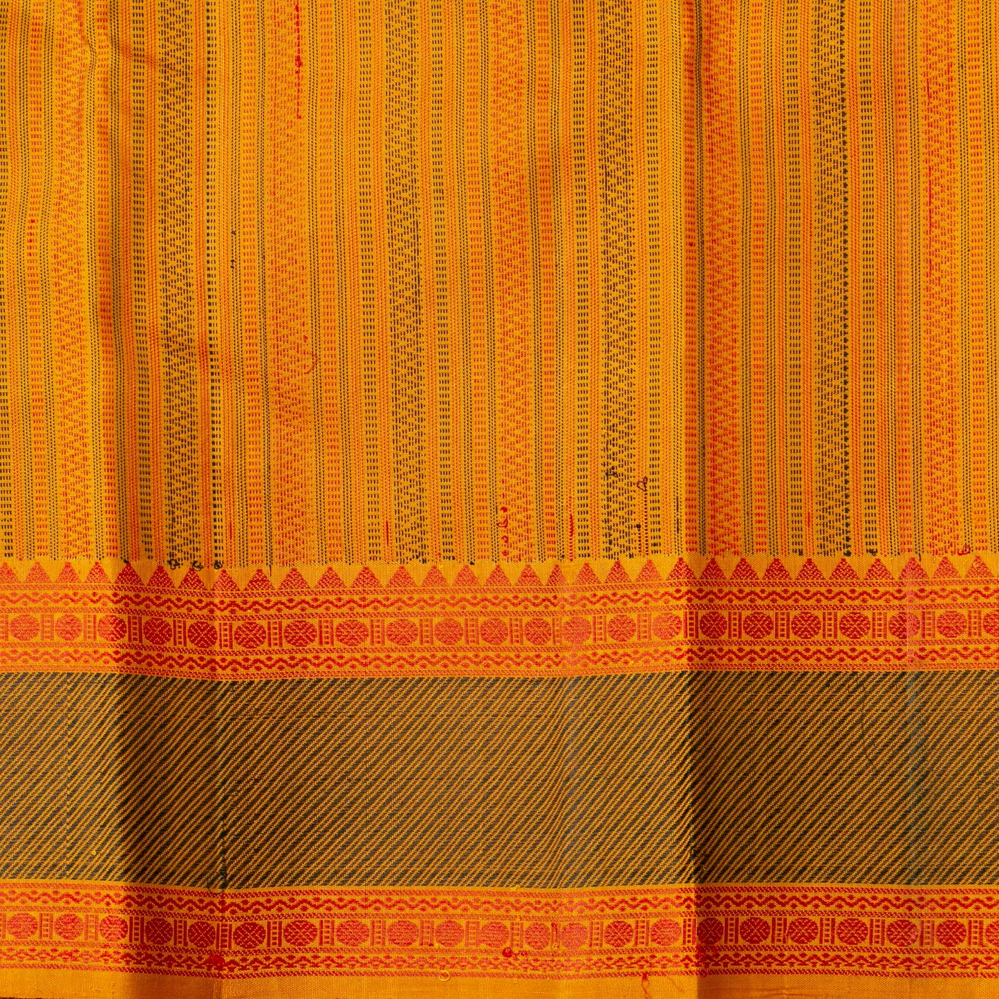Orange Kanchipuram Silk Saree With No Zari For Office Wear PV RM NZ 497