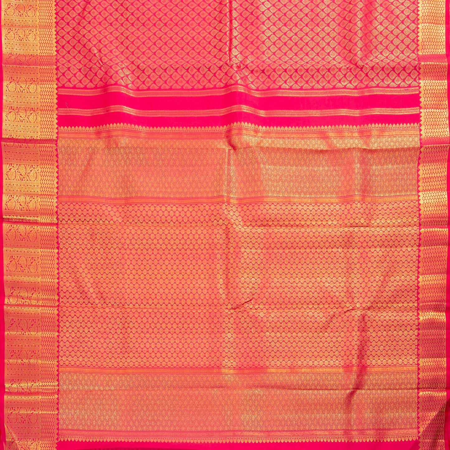 Pink Kanchipuram Silk Saree With Zari Checks For Wedding Wear PV NYC 1587