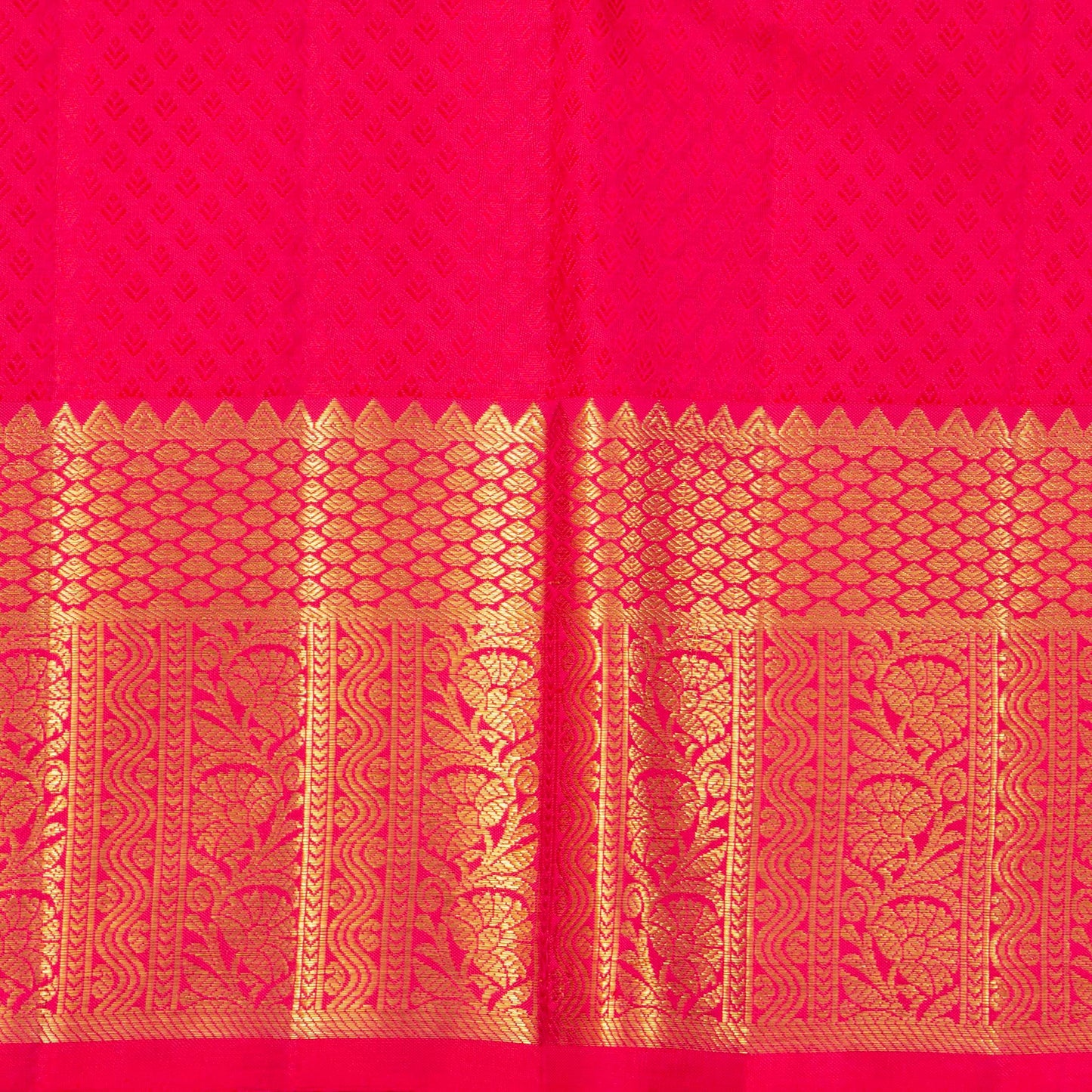 Pink Kanchipuram Silk Saree With Zari Checks For Wedding Wear PV NYC 1587