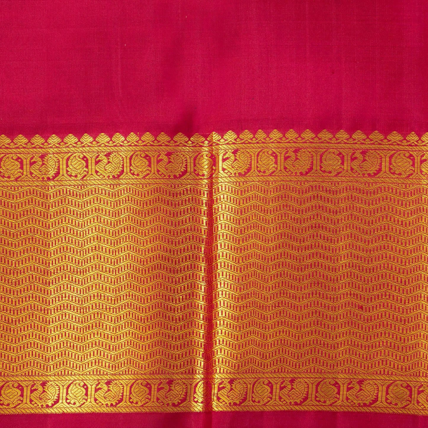 Off White And Red Kanchipuram Silk Saree For Wedding Wear PV NYC 1685