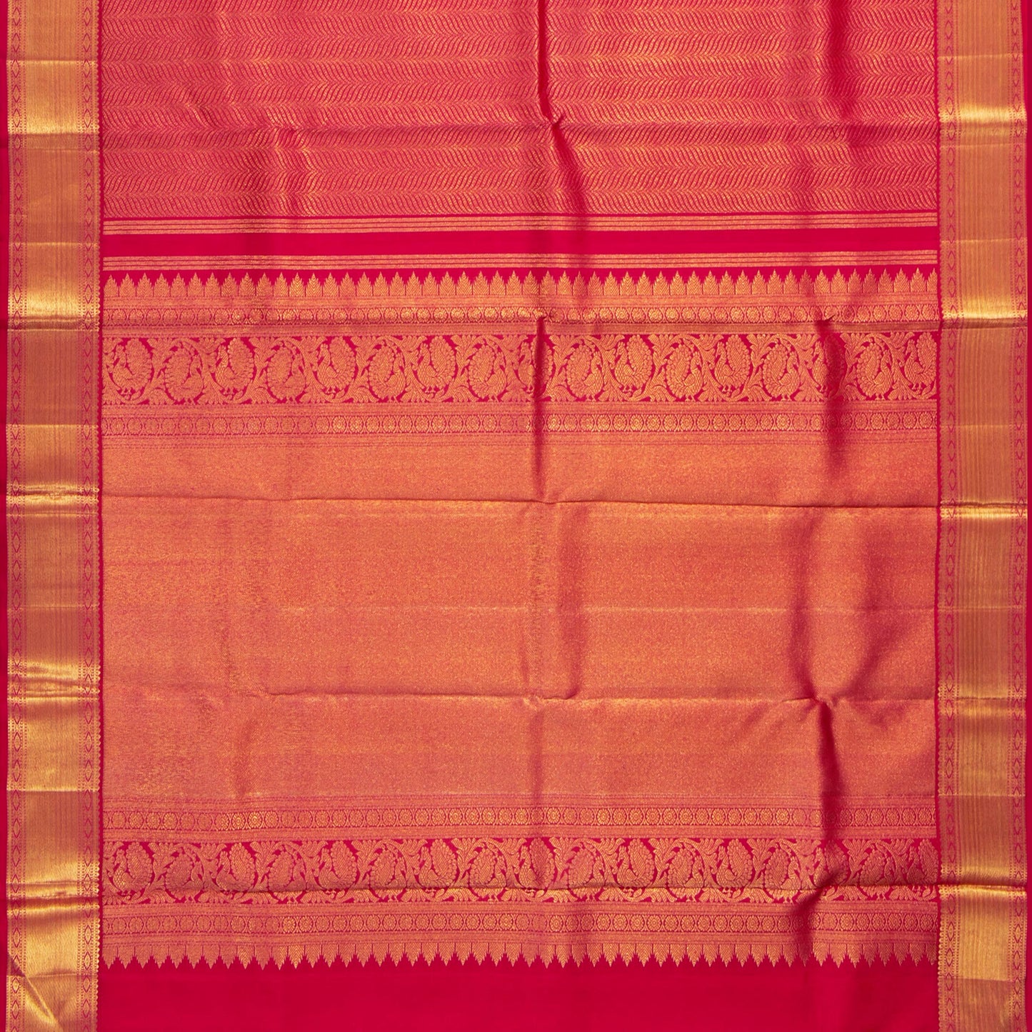 Red Kanchipuram Silk Saree For Wedding Wear PV NYC 1611