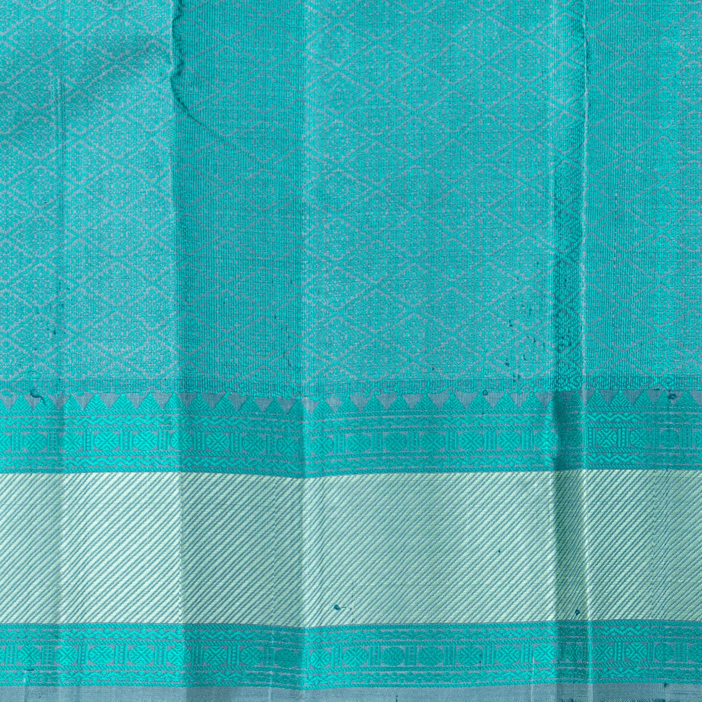 Blue And Grey Kanchipuram Silk Saree With No Zari For Office Wear PV RM NZ 496 - Silk Sari - Panjavarnam PV RM NZ 496