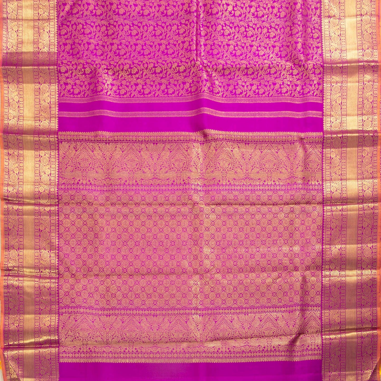 Magenta Kanchipuram Silk Saree For Wedding Wear PV NYC 1596