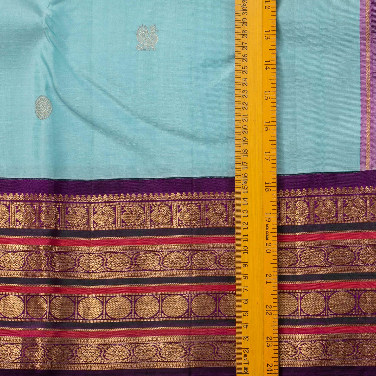 Anandha Blue And Magenta Kanchipuram Silk Saree For Wedding Wear PV J 1778
