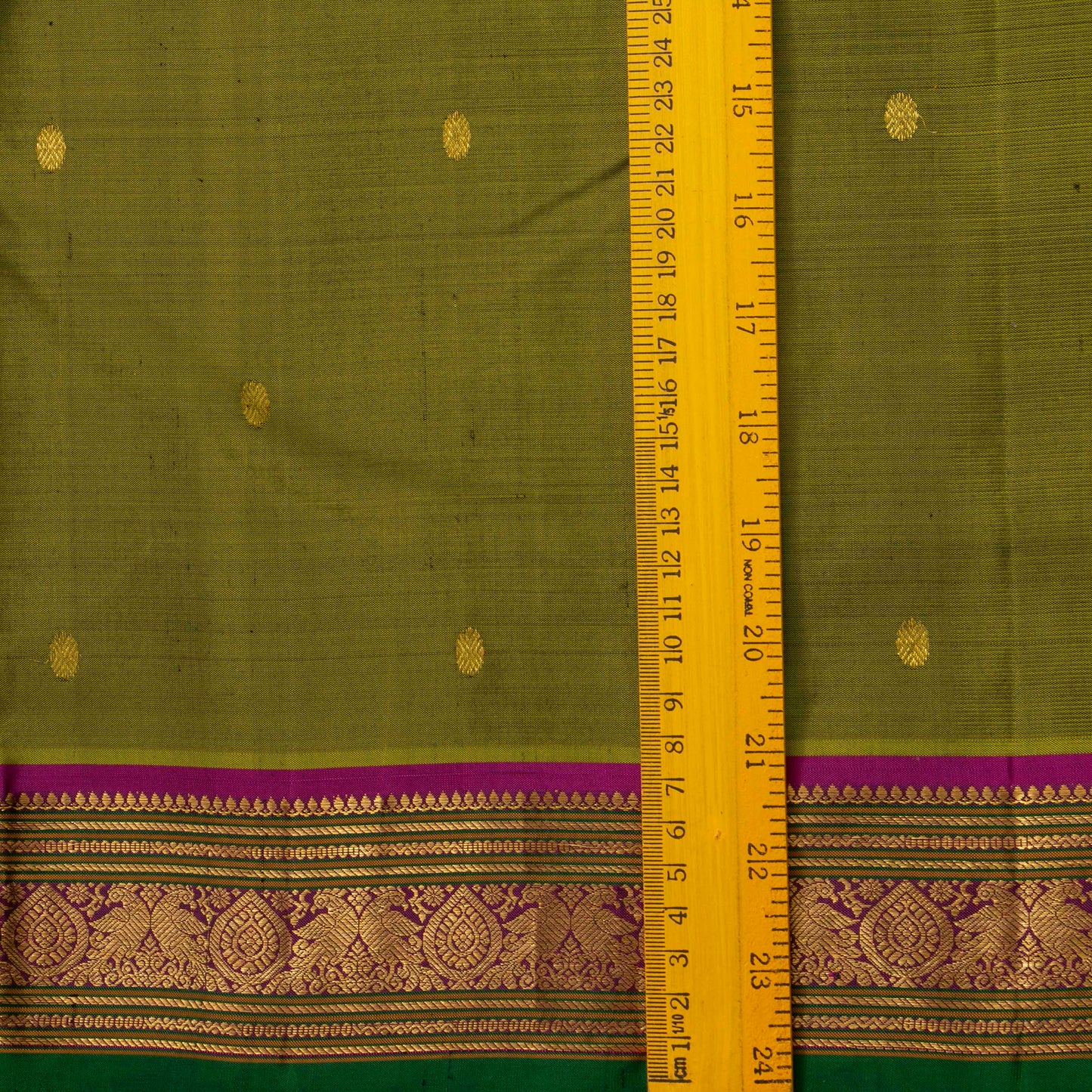 Mehendi Green And Magenta Kanchipuram Silk Saree For Festive Wear PV J 1787
