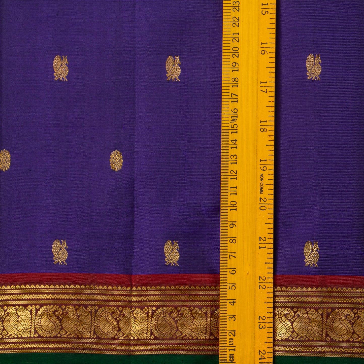 Blue And Maroon Kanchipuram Silk Saree For Festive Wear PV J 1785