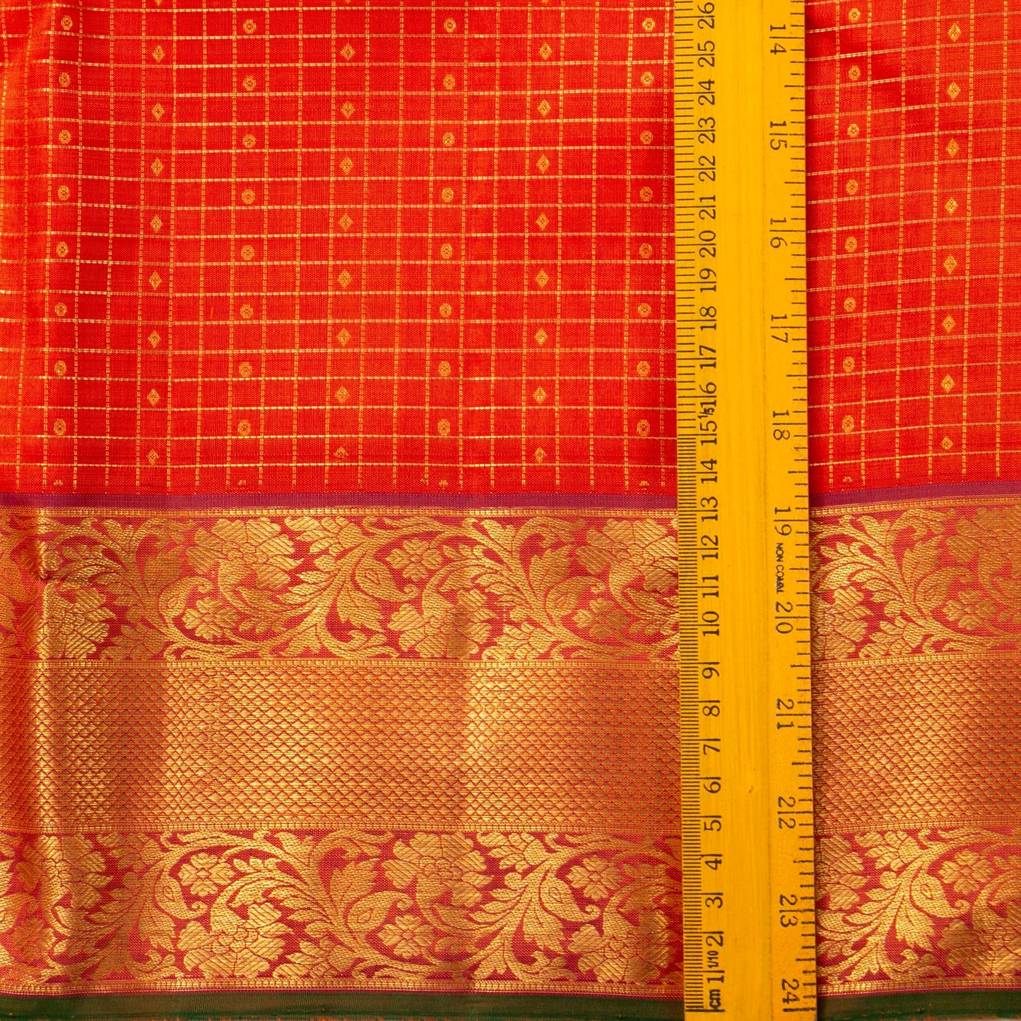 Orange Kanchipuram Silk Saree For Wedding Wear PV J 1514